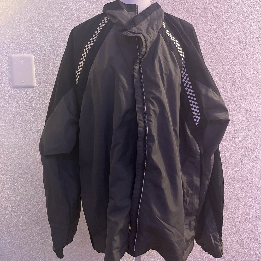 Unisex Grey Lightweight Checkered Windbreaker